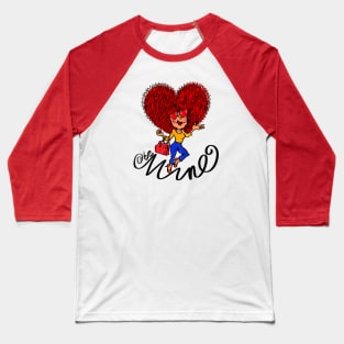 Be Mine Hair Forming Heart Retro Baseball T-Shirt